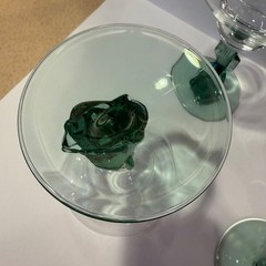 Cristal D’Arques Boerocho Siesta Margarita Glasses Green Seguaro Cactus