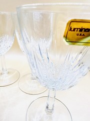 Set of 4 Vintage Luminarc USA Diamant Wine Glasses NOS Original Mailer Boxes NEW