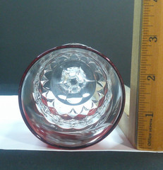 Victoria, Greensburg Glass Co, Goblet, Ruby Stain w/ Engraving, EAPG, c1892