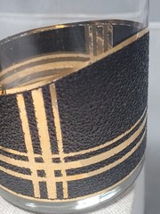 Rare 3 Mid Century Moden Culver Black Coral 22k Gold 723-024 Glasses
