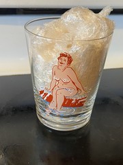 Complete set of HILDA COCKTAIL GLASSES 1968 plump pinup girl by Duane Bryers