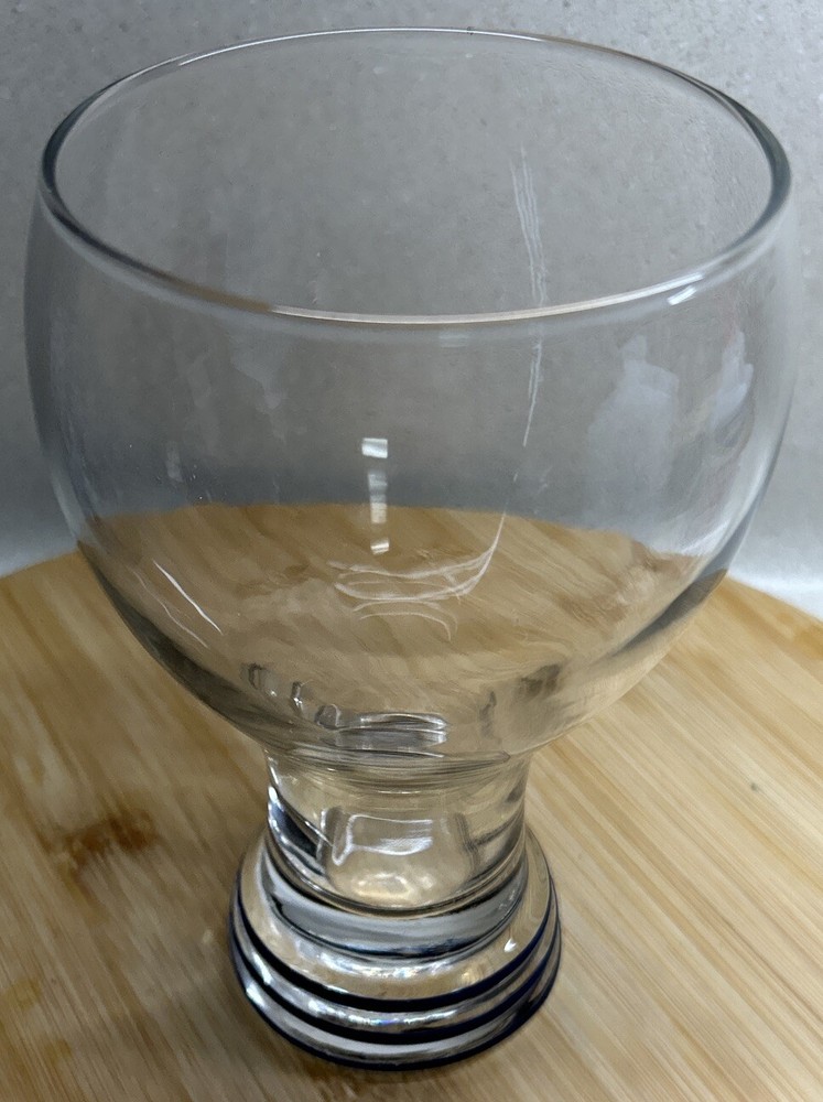 Homer Laughlin Fiesta Ware Glassware Beer Glass Goblet Tumbler Cobalt Blue Bands