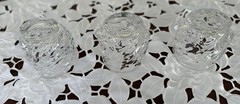 3 ICEBERG STORM OVAL OLD FASHIONED WHISKY CLEAR CRYSTAL GLASSES