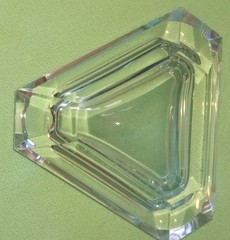 4 SIGNED Val St Lambert MCM Crystal ASHTRAY Triangular Tricorne ESTATE