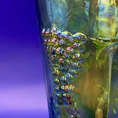 vintage Indiana Glass Company Iridescent «Harvest Grape» tumbler «Harvest Blue»