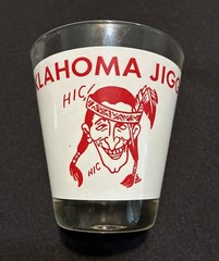 BIG OKLAHOMA JIGGER Vintage Big Chief Large Shot Glass