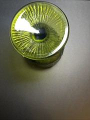 VTG FTD 1975 Green Glass Tumbler with Oak Leaf Pattern