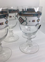 Studio Nova Adirondack Iced Tea Glass Goblet Wine Drinkware Southwest Set of 5
