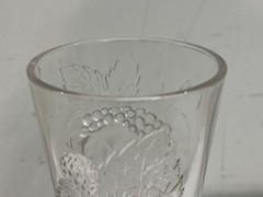 Antique EAPG Dalzell Glass Clear Strawberry & Currant Set of 5 Goblets