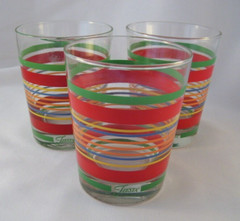 Fiesta Shamrock Set of 3 Dbl Old Fashioned Rocks Glasses 14 ounce Glass HLC