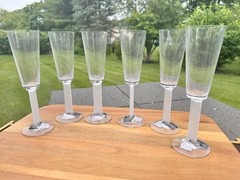 Mikasa Crystal Free Spirit Frost Flat Stem 6 Oz Wine Glasses 8.5”~6 Pc With Tag