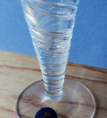 Rare Royal Copenhagen Holmegaard Crystal Champagne Glass with Spiral Cut Stem