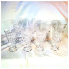 Vintage Discontinued Fostoria Stemware Set of 8 Water Glasses Heritage Pattern