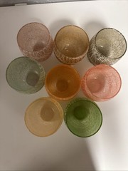 Vintage MCM Spaghetti String Roly Poly Glasses Set of 8