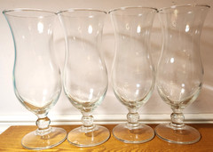 LOT of 4 Clear Daiquiri Glasses 8.25” tall 3” wide (new w/o box)