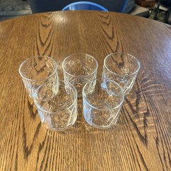 Libbey Glass Tumblers Wavy Textured Pattern Rocks Whiskey Glasses Set Of 5