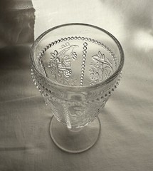EAPG Goblet. Pattern Beaded Grape, California State by Bryce, Ripley. US Glass