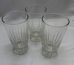 Cristal d’Arques Villeneuve Barcelona Crystal Highball Tumblers Set 3 France 6in