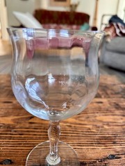 West Virginia Glass «40 Iridescent» Wire Optic Water Goblets (Set of FOUR)