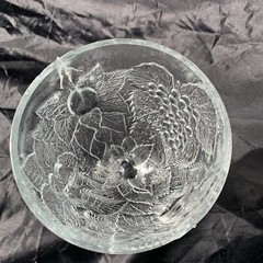 OPTIC PASABAHCE TURKEY CIRCLE OF ART GLASS 3D RAISED FRUIT COCKTAIL GLASS