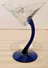 Bellagio Martini Glasses| Cobalt Blue| Curved Stem| Barware| Souvenir| Set Of 4