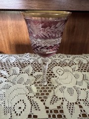 Eberling & Reuss Marchioness Amethyst Plum with Gold Trim Wine Goblet 6 1/4″
