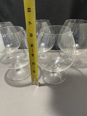 Set Of Crystal Brandy Glasses Large 6” Brandy Snifter Glass Goblets Elegant