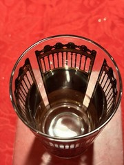 Intricate Vtg Signed Capri of California Black & Gold Highball Glasses Set of 6