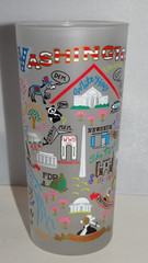 WASHINGTON DC White House Potomac Smithsonian Glass Cup Tumbler Catstudio 2015