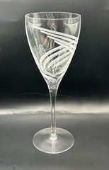 Lenox Crystal Windswept, Set of 4, Wine / Water Glasses, Etched Spirals, 8 1/2”