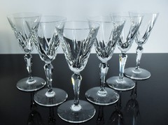 St Louis Ardèche 1 Crystal Wine Glass Ouffle Size Modeled Signed 16Cm
