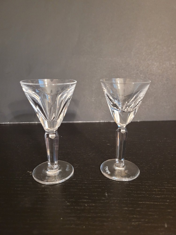 2 (Two) WATERFORD SHEILA Cut Lead Crystal Cordial Glasses-Signed RETIRED