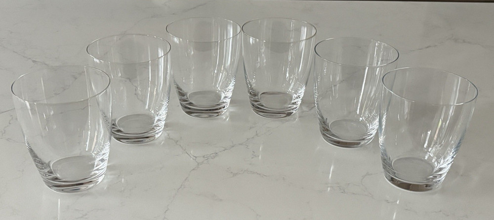 Set of x6~Lenox Clear Crystal Double Old Fashion Glasses~Tuscany/Oxygen~MINT
