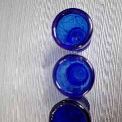Vintage Cobalt Blue Glass Miniture Cameo Ballerina Lemonade Set Five Piece