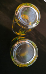 2 Vintage 1 Pint Hazel Atlas Daisy Sour Cream Glasses