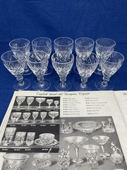 WEBB & CORBETT CRYSTAL GEORGIAN PATTERN CORDIAL / LIQUEUR GLASSWARE