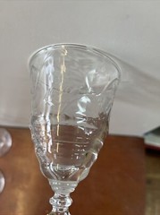 vintage libby rock crystal tall wine glasses set of 4 Glass Set