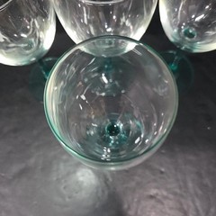 Luminarc Aqua Stem Glass Goblets, Set of 4, Vintage Teal Stemware, Drinkware