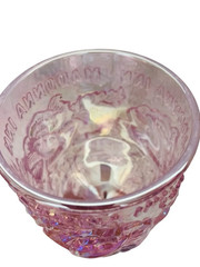 Madonna Inn Original Rose Pink Iridescent Glass Wine Goblet