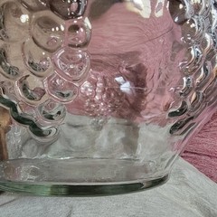Indiana Glass Punch Bowl with Embossed Grapes, 8 Matching Cups and Hooks