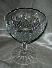 Vintage Cut Crystal Open Champagne Sorbet Fruit Glass 5 1/4″ H, 4″ Bowl