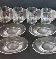 VNTG 4pc Set Riedel Tyrol Glasses/Plates Austria 24% Lead Crystal W/ Stickers