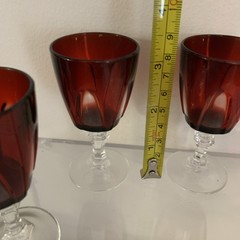 Cristal D’Arques Durand Gothic Cordials Ruby Red Cut To Clear Set of (4) 3-1/4″
