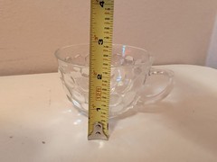 1950’s Anchor Hocking Clear Boopie Bubble Style Handle Punch Glass Tea Cup