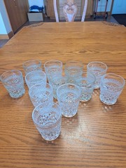 Anchor Hocking Wexford Old Fashioned Rock Glasses Diamond Glass VTG Set of 12