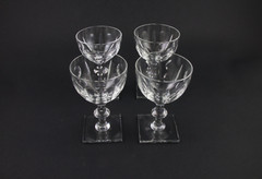 4 Vtg Signed T.G. Hawkes & Co COLONY Brilliant Cut Crystal Sherry/Brandy Glasses