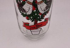 Anchor Hocking Twelve Days of Christmas 2nd Day Two Turtle Doves Flat Tumbler A2