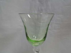 UNK4100 Green / Chartreuse Glass Bowl, Clear, Twisted Stem: Cordial, 5 3/8″ Tall