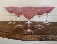 Six THEREISENTHAL for F. SCHMIDT ‘Garda’ Swirl Rosaline MCM Champagne Coupes