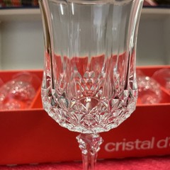 Set of 6 Cristal D’Arques Longchamp Goblet Wine Glasses 6.5″H 17.5 oz France